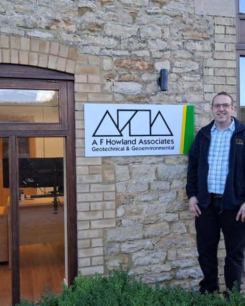 A F Howland Associates central office entrance with company signage